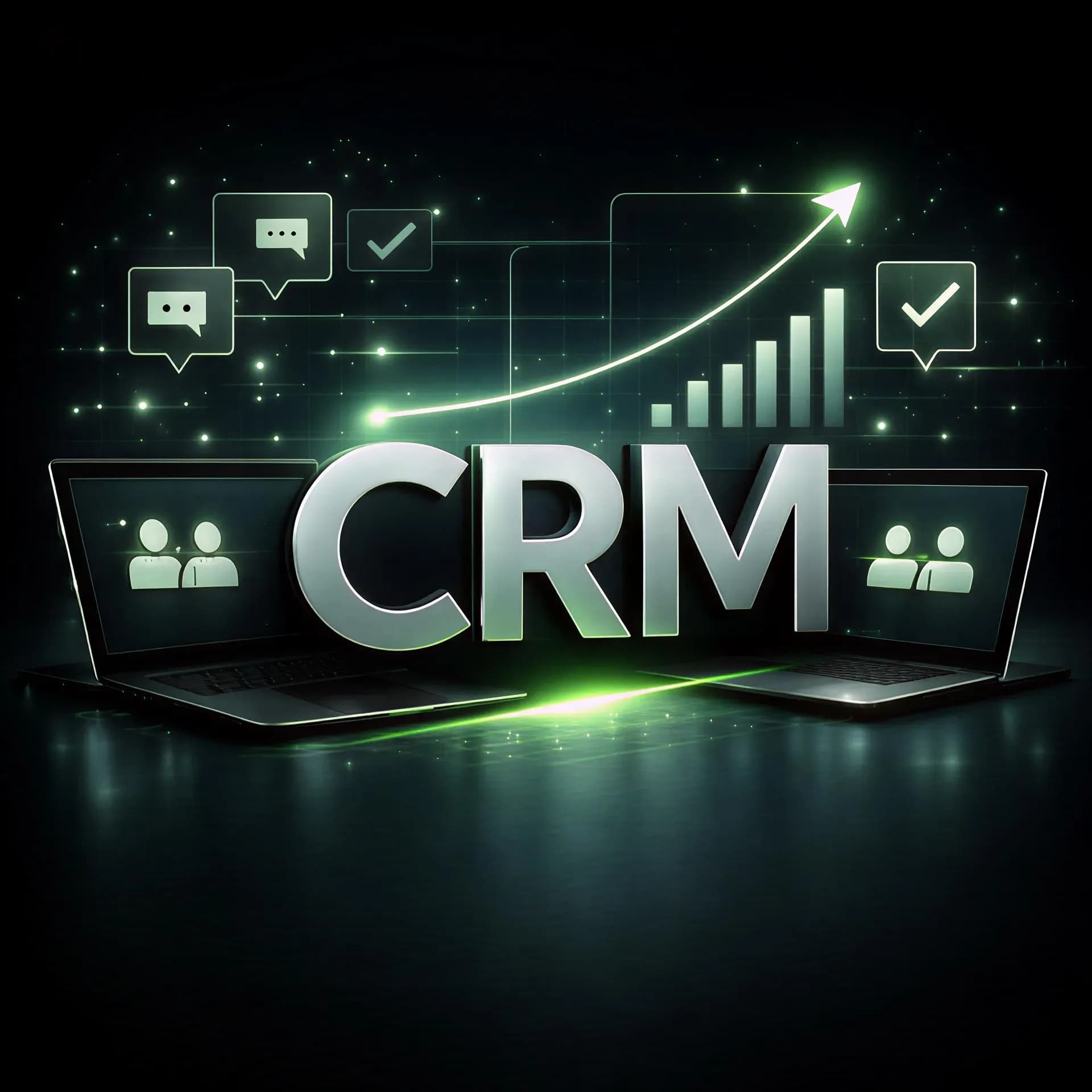 Логотип CRM с графическими элементами
