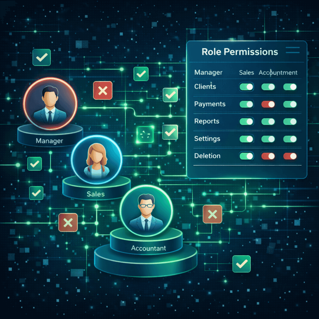 Схема системы управления доступом на основе ролей