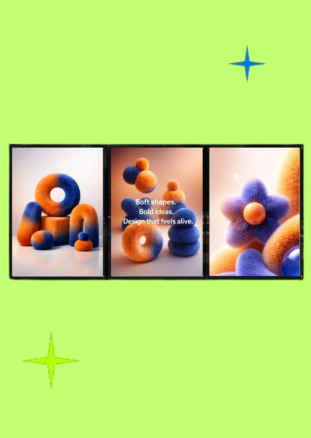 Абстрактные формы на зеленом фоне