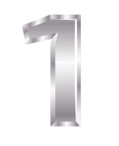 Серебряная цифра 1