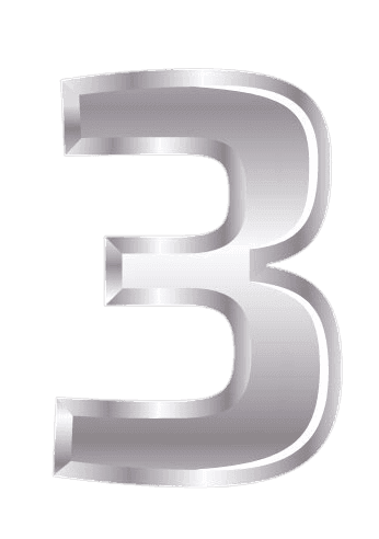 Серебряная цифра 3