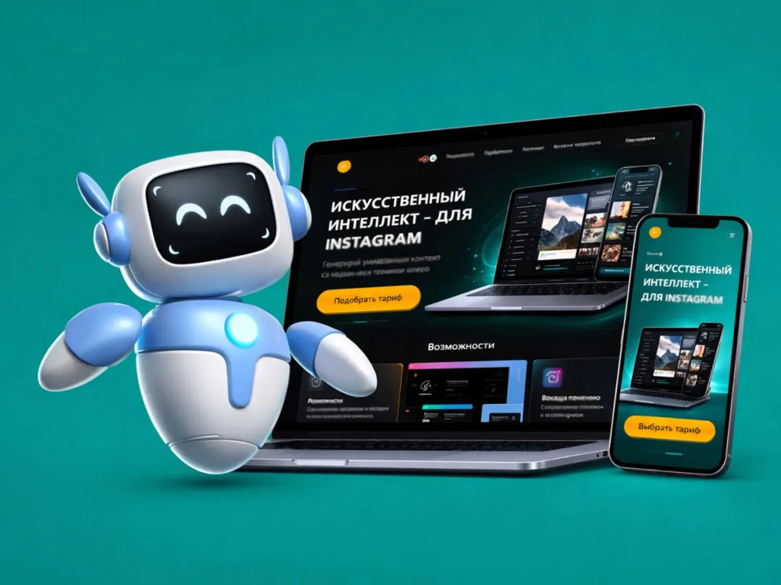 Сайт Gptsoft с роботом