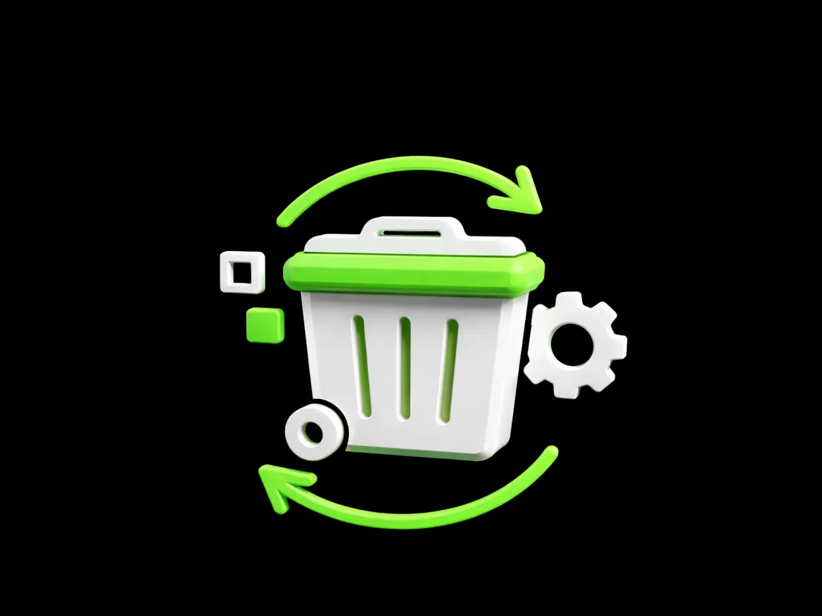 Иконка корзины со стрелками 