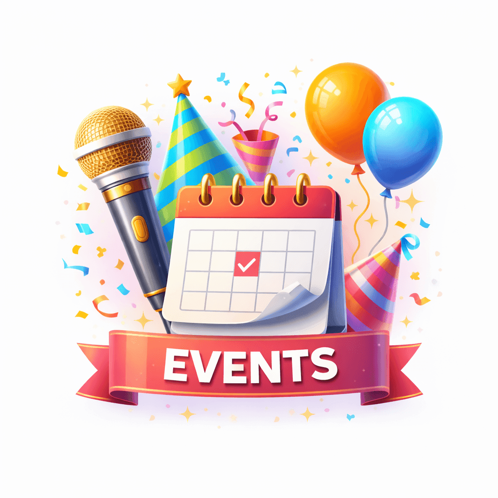 Иконка событий с календарём и микрофоном