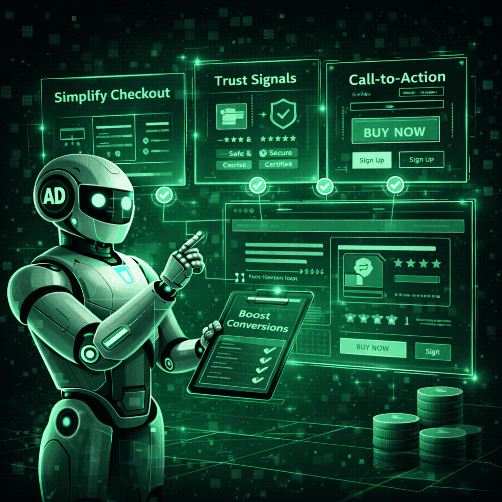 Робот анализирует показатели на экране