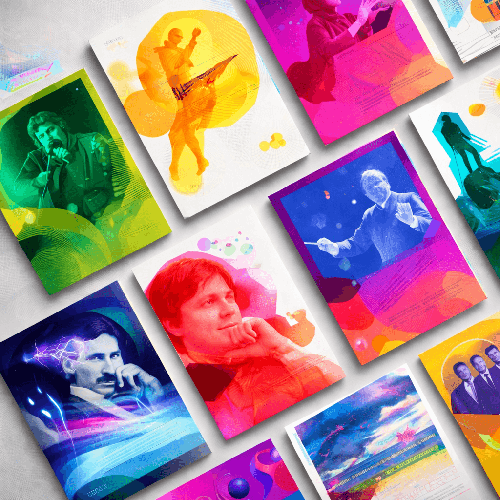 Набор ярких цифровых иллюстраций