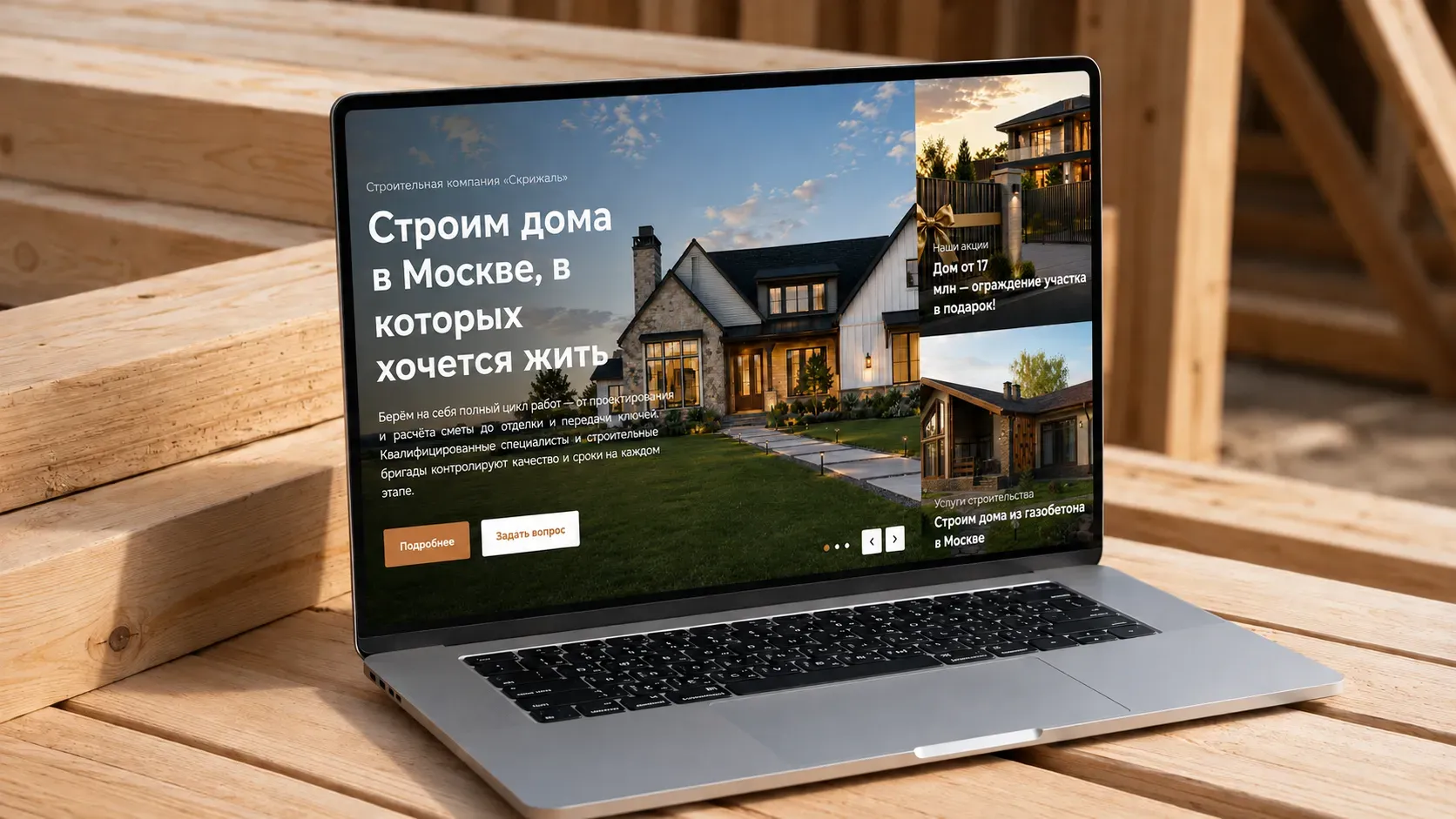 Сайт строительной компании Скрижалъ — проект НС Диджитал
